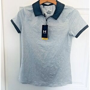 Under Armour Golf Polo Top Women's XSmall Gray Design $45‎ Retail New! UPF 30 XS